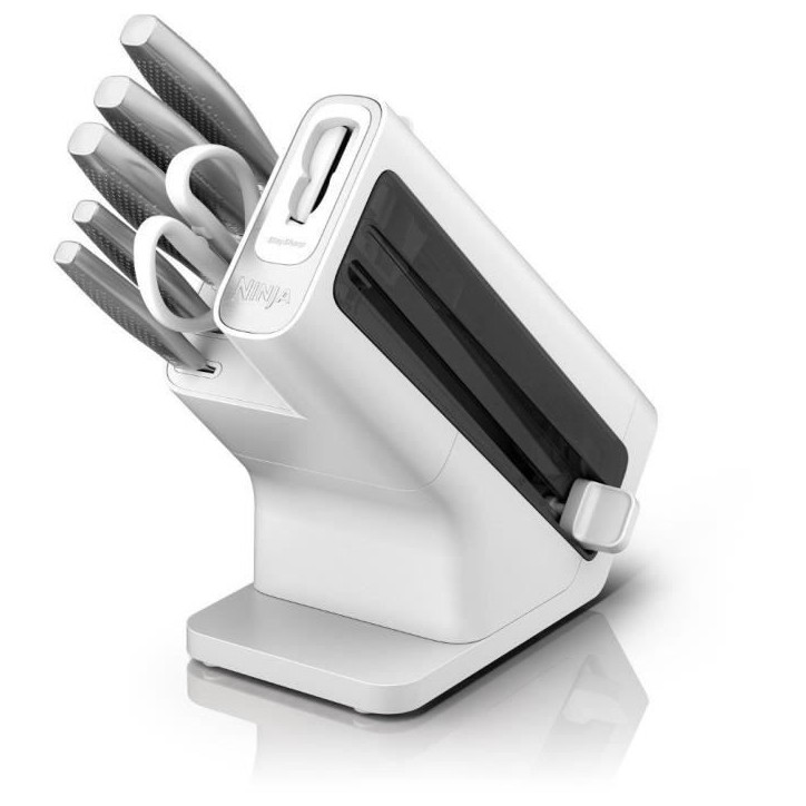 Bloc-couteaux - NINJA FOODI - StaySharp K62006EUWH - Avec affûteur - Ensemble de couteaux - 6 pieces aiguisées - Blanc Bloc-couteaux - NINJA FOODI - StaySharp K62006EUWH - Avec affûteur - Ensemble de couteaux - 6 pieces aiguisées - Blanc