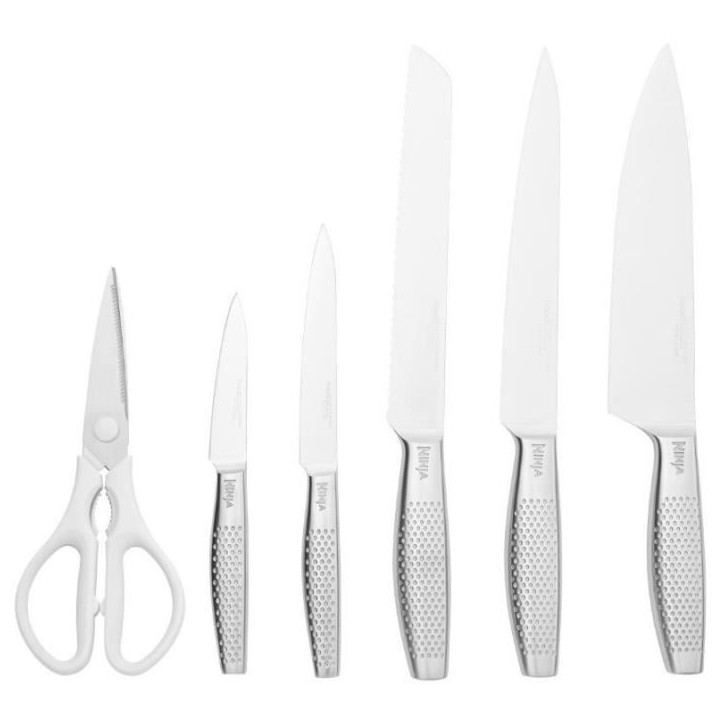 Bloc-couteaux - NINJA FOODI - StaySharp K62006EUWH - Avec affûteur - Ensemble de couteaux - 6 pieces aiguisées - Blanc Bloc-couteaux - NINJA FOODI - StaySharp K62006EUWH - Avec affûteur - Ensemble de couteaux - 6 pieces aiguisées - Blanc
