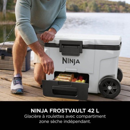 Glaciere roulante NINJA FrostVault 42 L - zone seche réfrigérée - blanc - FB245EUWH