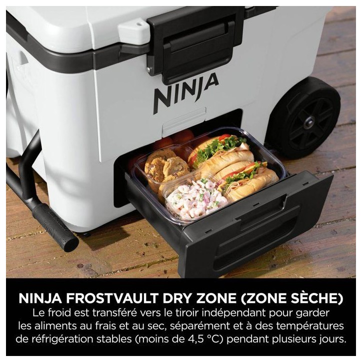 Glaciere roulante NINJA FrostVault 42 L - zone seche réfrigérée - blanc - FB245EUWH Glaciere roulante NINJA FrostVault 42 L - zone seche réfrigérée - blanc - FB245EUWH