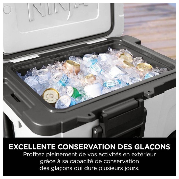 Glaciere roulante NINJA FrostVault 42 L - zone seche réfrigérée - blanc - FB245EUWH Glaciere roulante NINJA FrostVault 42 L - zone seche réfrigérée - blanc - FB245EUWH