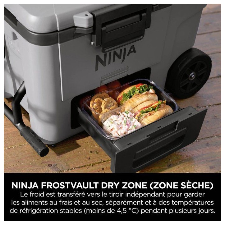 Glaciere roulante NINJA FrostVault 42 L - zone seche réfrigérée - gris ardoise - FB245EUGY Glaciere roulante NINJA FrostVault 42 L - zone seche réfrigérée - gris ardoise - FB245EUGY