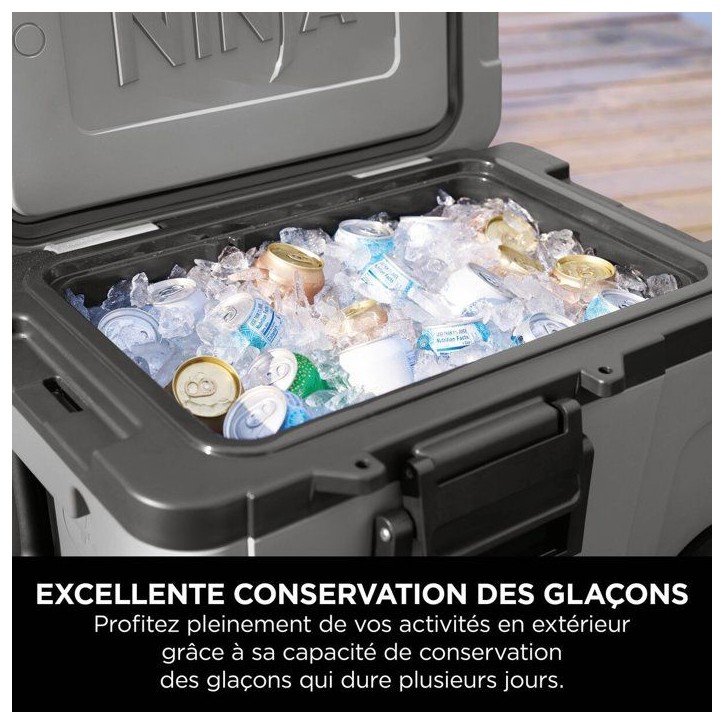 Glaciere roulante NINJA FrostVault 42 L - zone seche réfrigérée - gris ardoise - FB245EUGY Glaciere roulante NINJA FrostVault 42 L - zone seche réfrigérée - gris ardoise - FB245EUGY