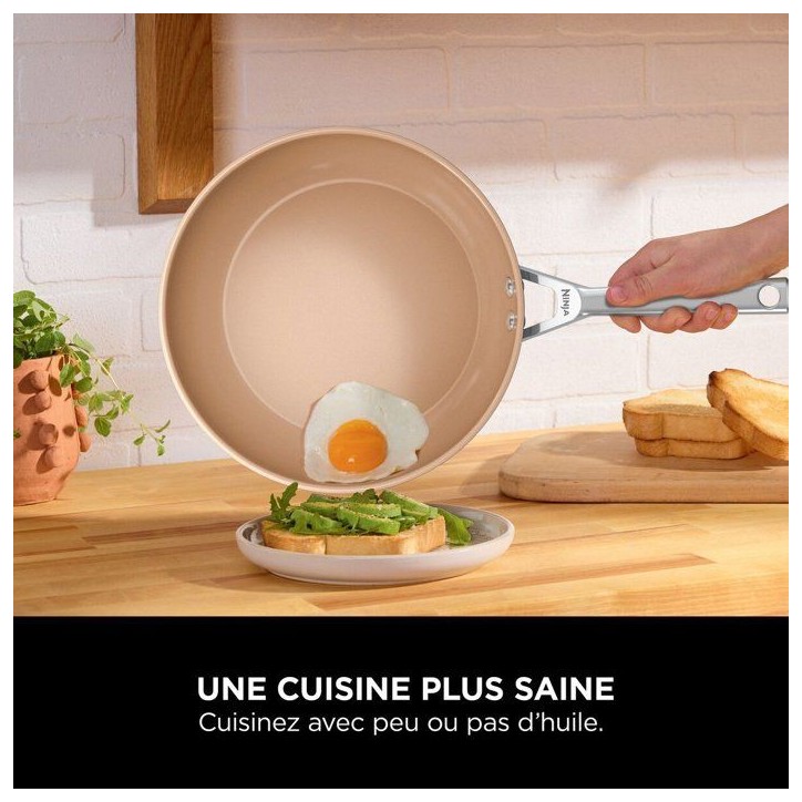 Wok en céramique - Ninja - ExtendedLife CW90928EUI - 28 cm sans couvercle - Sans PFAS ni PFOA - Garantie 5 ans Wok en céramique - Ninja - ExtendedLife CW90928EUI - 28 cm sans couvercle - Sans PFAS ni PFOA - Garantie 5 ans
