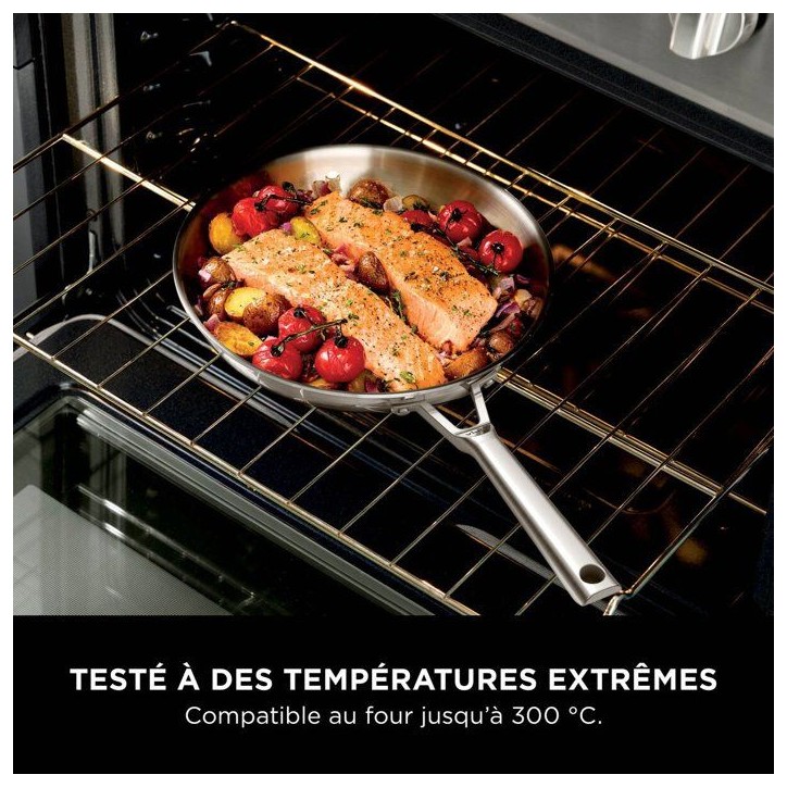 Casserole 18cm inox - Ninja EverClad - C90218EUI - 3 couches inox 18/10 - tous feux induction - four 300°C - couvercle verre tr Casserole 18cm inox - Ninja EverClad - C90218EUI - 3 couches inox 18/10 - tous feux induction - four 300°C - couvercle verre tr