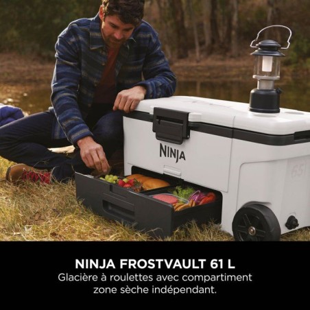 Glaciere roulante NINJA FrostVault 61 L - zone seche - blanc - FB265EUUKWH