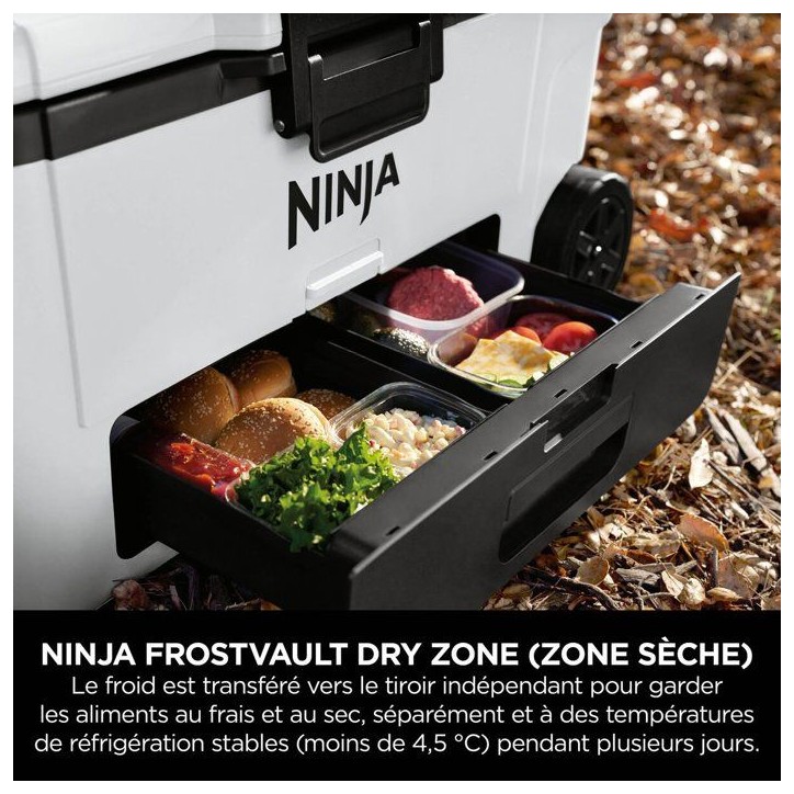 Glaciere roulante NINJA FrostVault 61 L - zone seche - blanc - FB265EUUKWH