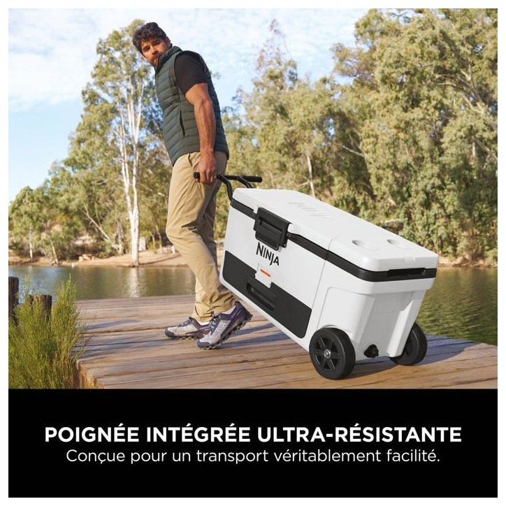 Glaciere roulante NINJA FrostVault 61 L - zone seche - blanc - FB265EUUKWH