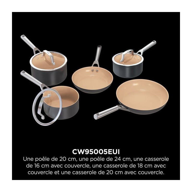 Batterie de cuisine 5 pieces céramique - Ninja - ExtendedLife CW95005