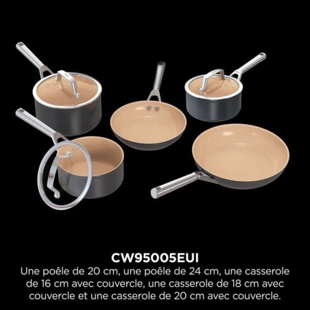 Batterie de cuisine 5 pieces céramique - Ninja - ExtendedLife CW95005