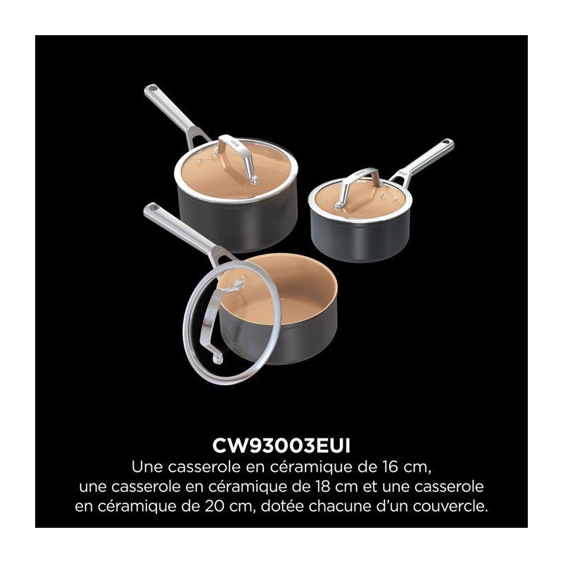 Set de 3 casseroles en céramique - Ninja - ExtendedLife CW93003EUI -