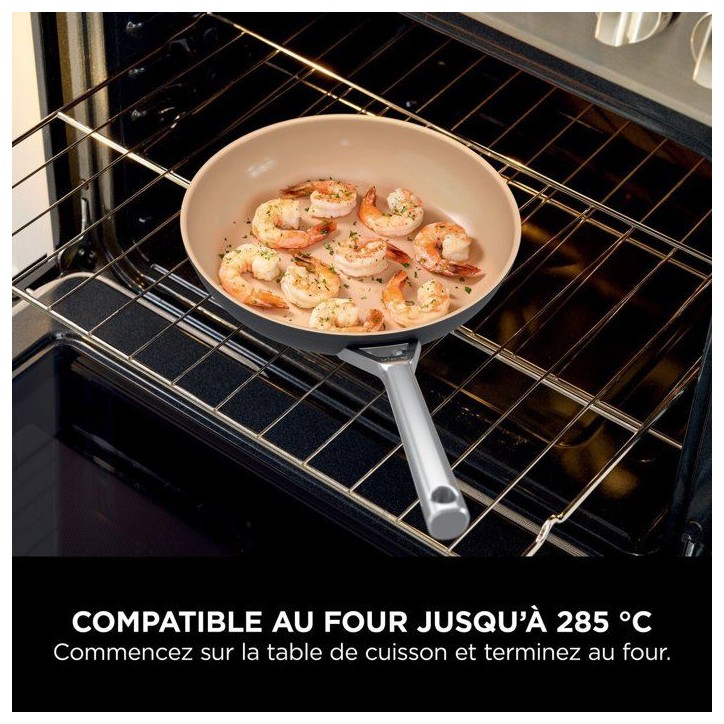 Set de 3 casseroles en céramique - Ninja - ExtendedLife CW93003EUI - 16/18/20 cm avec couvercles - Sans PFAS - Garantie 5 ans