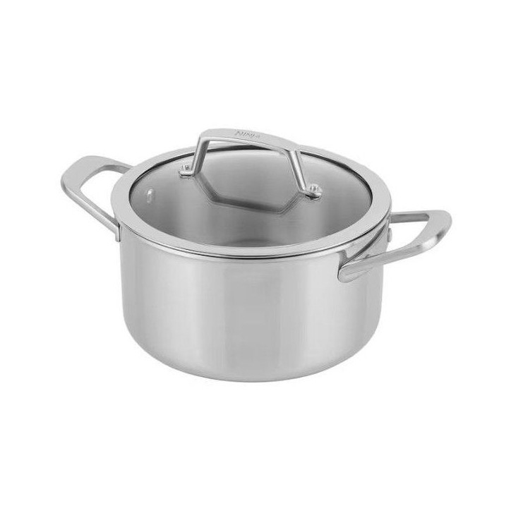 Marmite en inox - Ninja - EverClad C90422EUI - 22 cm avec couvercle - Tri-ply induction, four 300°C - Garantie 10 ans Marmite en inox - Ninja - EverClad C90422EUI - 22 cm avec couvercle - Tri-ply induction, four 300°C - Garantie 10 ans