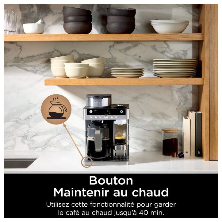 Machine a café 2en1 filtre et capsules NINJA Prestige - CFN802EU - Buse a lait intégrée - 1550W Machine a café 2en1 filtre et capsules NINJA Prestige - CFN802EU - Buse a lait intégrée - 1550W