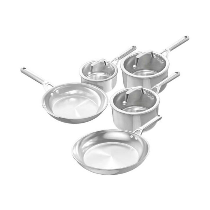 Batterie de cuisine 8 pieces en inox - Ninja - EverClad C95005EUI - Poeles et casseroles - Induction, four 300°C - Garantie 10
