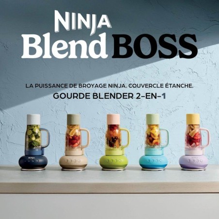 Blender - NINJA - BlendBoss DB351EUST - 1200 W - 3 programmes - Gobelet 760 ml avec poignée - Sans BPA - Minéral