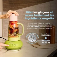 Blender - NINJA - BlendBoss DB351EUBL - 1200 W - 3 programmes - Gobelet 760 ml avec poignée - Sans BPA - Framboise bleue