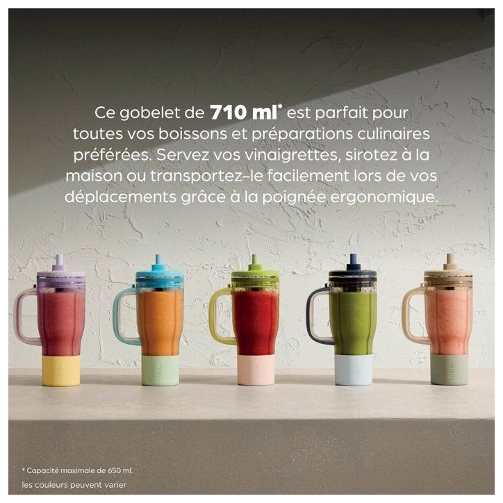 Blender - NINJA - BlendBoss DB351EUBL - 1200 W - 3 programmes - Gobelet 760 ml avec poignée - Sans BPA - Framboise bleue