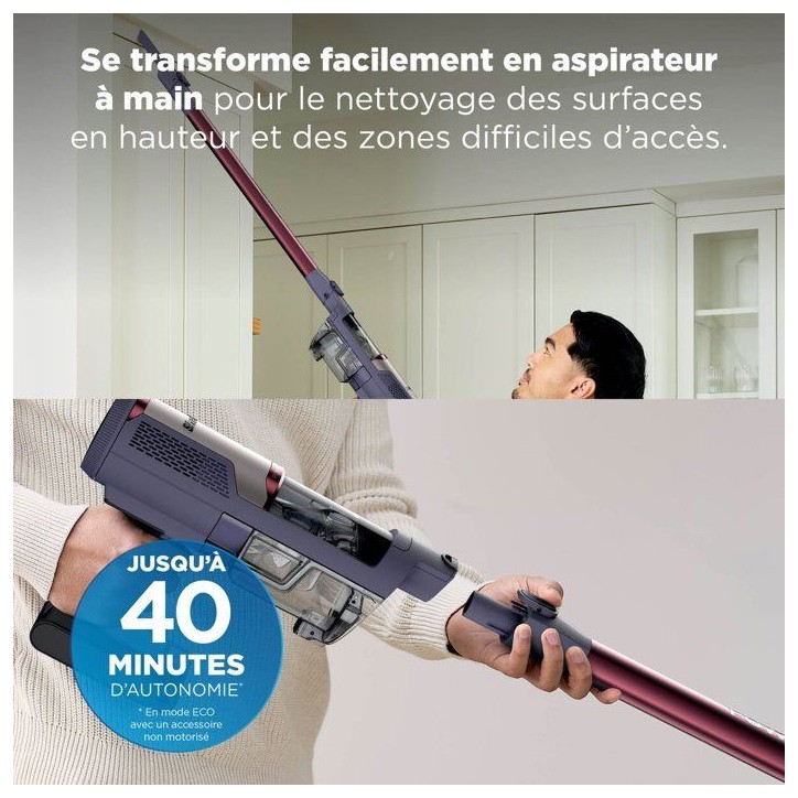 Aspirateur balai sans fil Shark PowerLite BU1621EU, léger - capteur FloorDetect - brosse PowerFins - 40 min d'autonomie