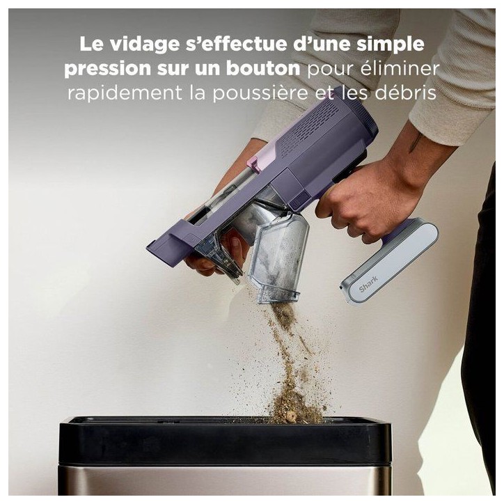 Aspirateur balai sans fil Shark PowerLite BU1621EU, léger - capteur FloorDetect - brosse PowerFins - 40 min d'autonomie