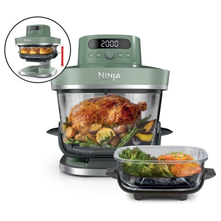 Friteuse sans huile - NINJA - CRISPI PRO - Capacité 5,7 L + 2,3 L - 5 programmes - 2100 W - Vert