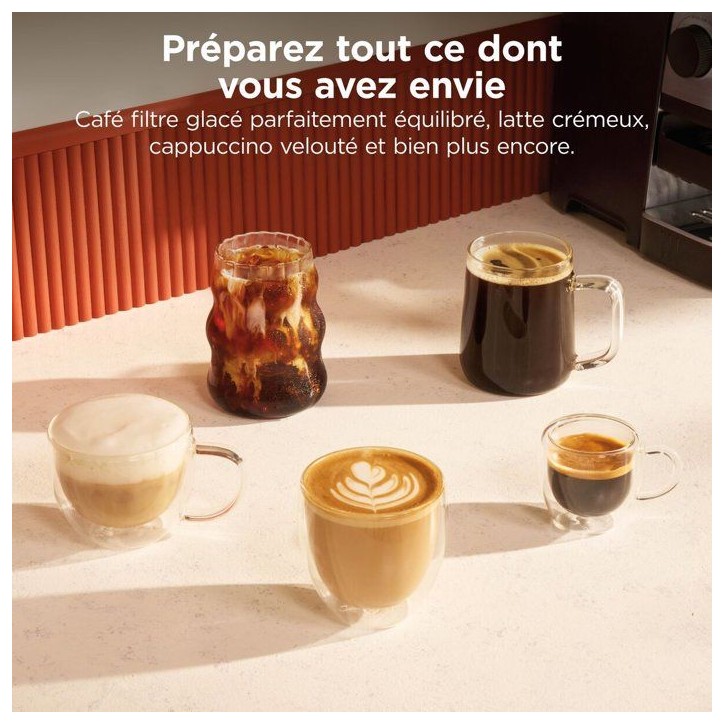 Machine a café compacte 2 en 1 NINJA Luxe - ES301EU - BaristaAssist, espresso et filtre - Noir & Inox