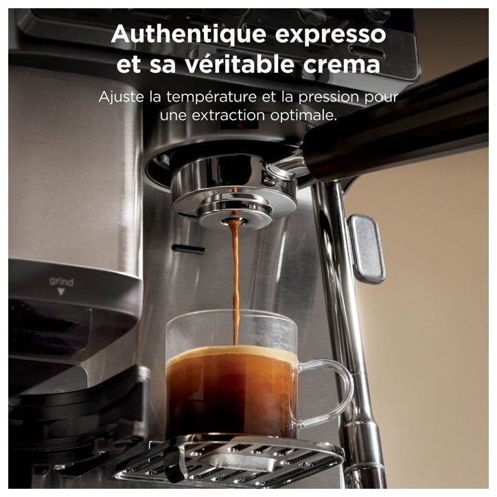Machine a café compacte 2 en 1 NINJA Luxe - ES301EU - BaristaAssist, espresso et filtre - Noir & Inox