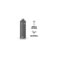 Gourde isotherme Thirsti - NINJA - Gris- 700 ml - Acier inoxydable