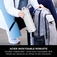 Gourde isotherme Thirsti - NINJA - Gris Foncé - 530 ml - Acier inoxydable