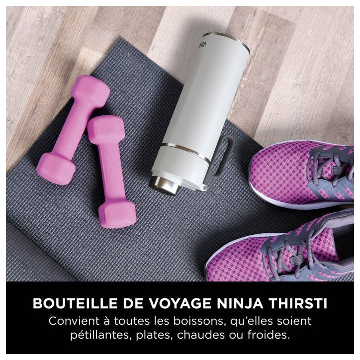 Gourde isotherme Thirsti - NINJA - Gris Foncé - 530 ml - Acier inoxydable