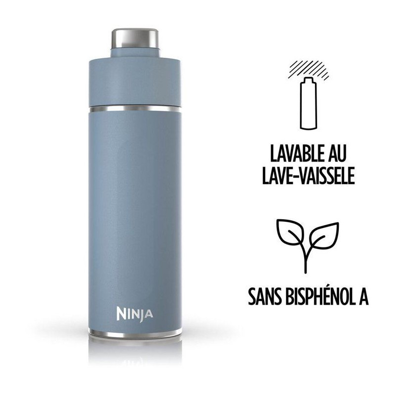 Gourde isotherme Thirsti - NINJA - Bleu Denim - 530 ml - Acier inoxyda