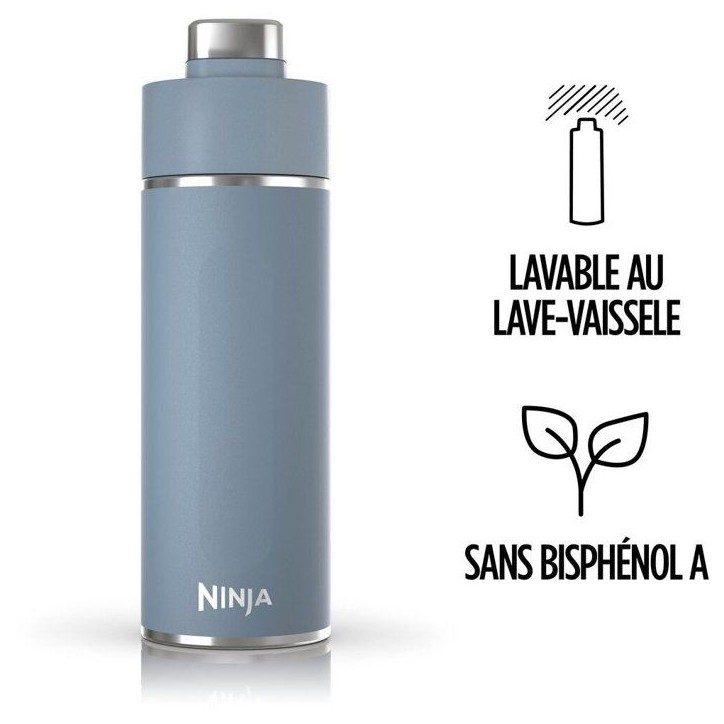 Gourde isotherme Thirsti - NINJA - Bleu Denim - 530 ml - Acier inoxydable