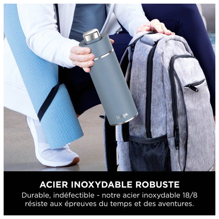 Gourde isotherme Thirsti - NINJA - Bleu Denim - 530 ml - Acier inoxydable