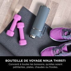 Gourde isotherme Thirsti - NINJA - Bleu Denim - 530 ml - Acier inoxyda