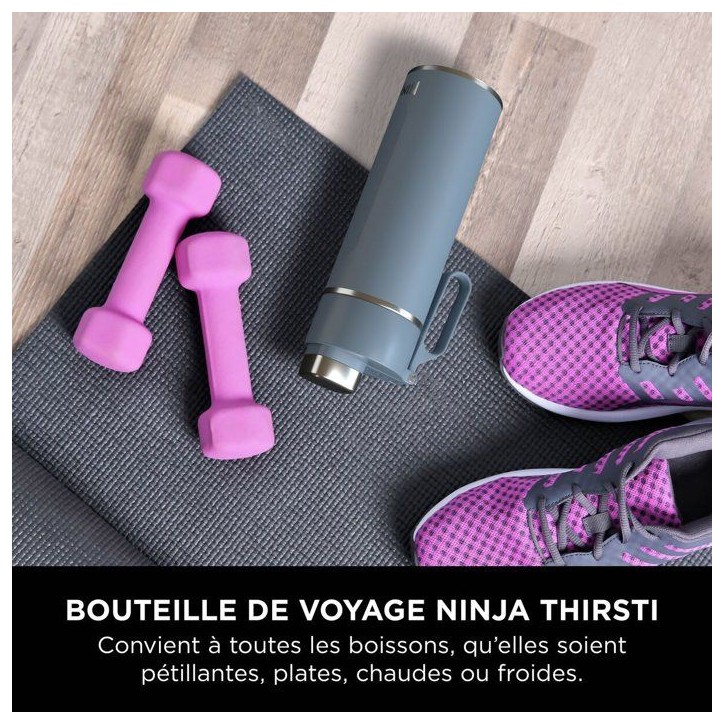 Gourde isotherme Thirsti - NINJA - Bleu Denim - 530 ml - Acier inoxydable
