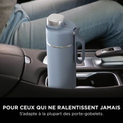 Gourde isotherme Thirsti - NINJA - Bleu Denim - 530 ml - Acier inoxyda