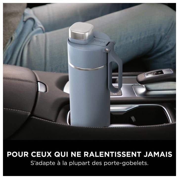 Gourde isotherme Thirsti - NINJA - Bleu Denim - 530 ml - Acier inoxydable