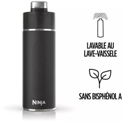 Gourde isotherme Thirsti - NINJA - Noir - 530 ml - Acier inoxydable