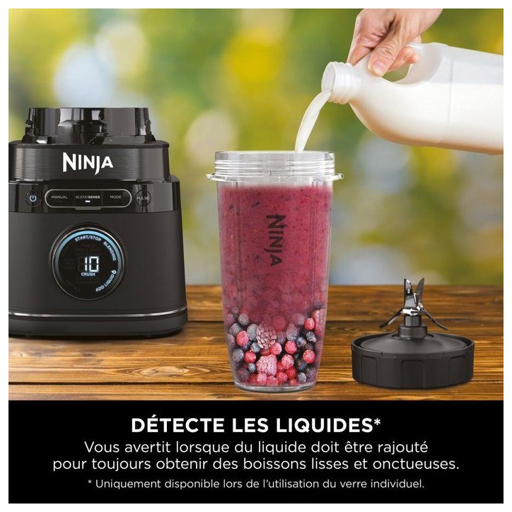 Mixeur Ninja Detect Power 3-en-1 TB401EU - 1200W - 20 modes - Bol 2L - Gobelet 680ml - Noir Mixeur Ninja Detect Power 3-en-1 TB401EU - 1200W - 20 modes - Bol 2L - Gobelet 680ml - Noir