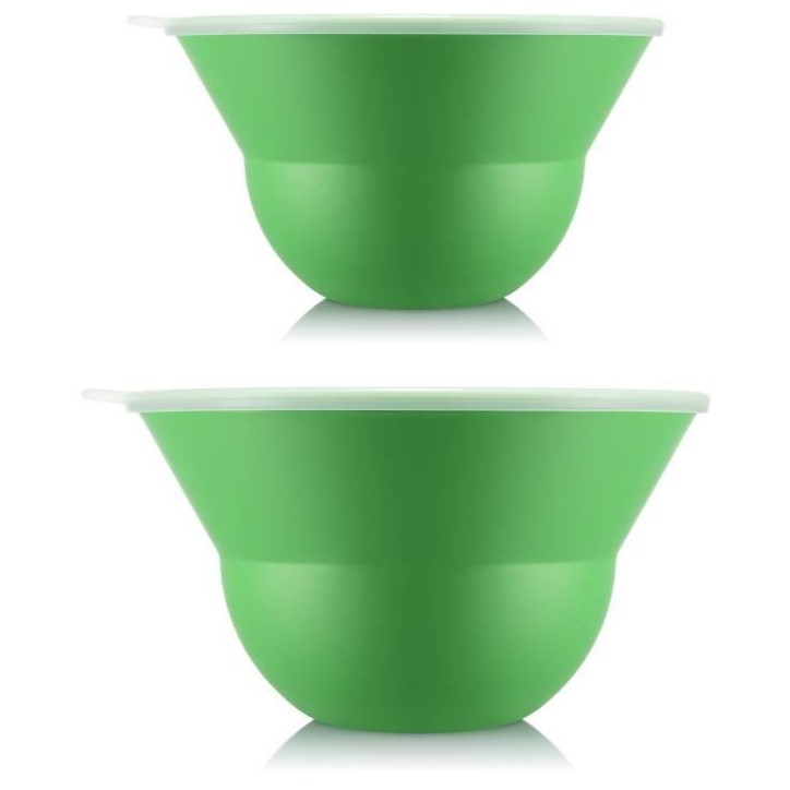 Ensemble de 2 saladiers 3 l et 4.9 l avec couvercle silicone - BODUM - Topee - Apple