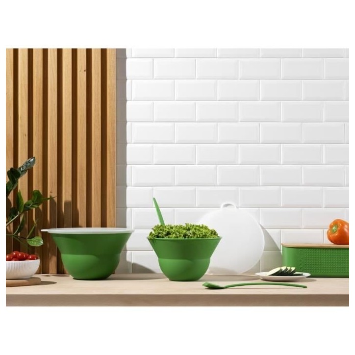 Ensemble de 2 saladiers 3 l et 4.9 l avec couvercle silicone - BODUM - Topee - Apple