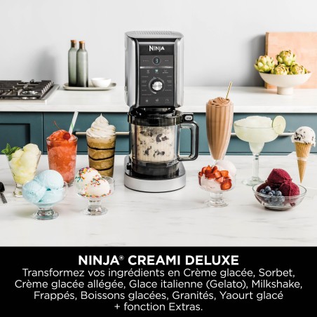 Machine a glaces et sorbetiere NINJA - CREAMi Deluxe NC502EU - 2 pots inclus 709ml - 10 programmes