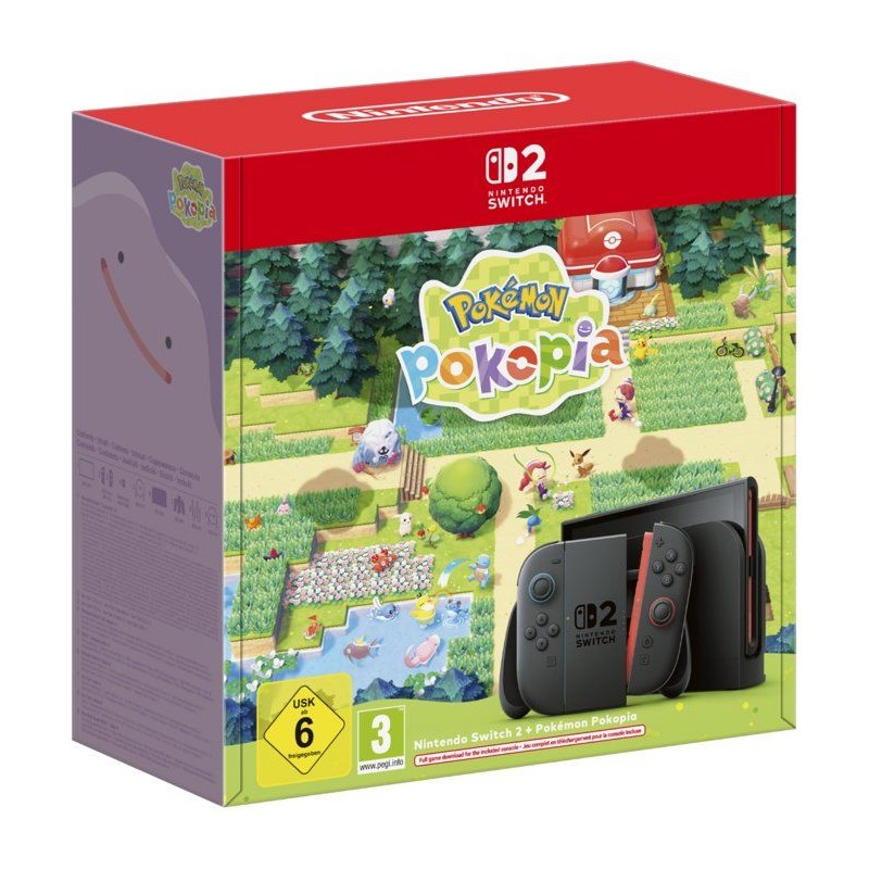 Console Nintendo Switch 2 • Bleu Clair & Rouge Clair + Pokémon Poko