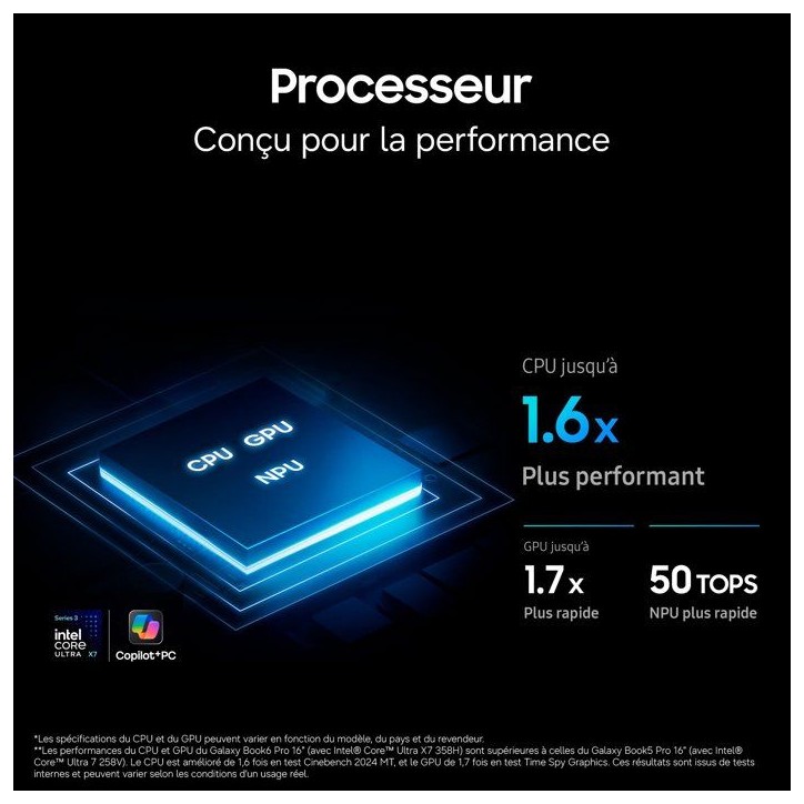 PC portable - SAMSUNG - Galaxy Book 6 Pro 14 - 14 - Intel Core Ultra X7 385H - 16 Go RAM - 512 Go SSD - AZERTY PC portable - SAMSUNG - Galaxy Book 6 Pro 14 - 14 - Intel Core Ultra X7 385H - 16 Go RAM - 512 Go SSD - AZERTY
