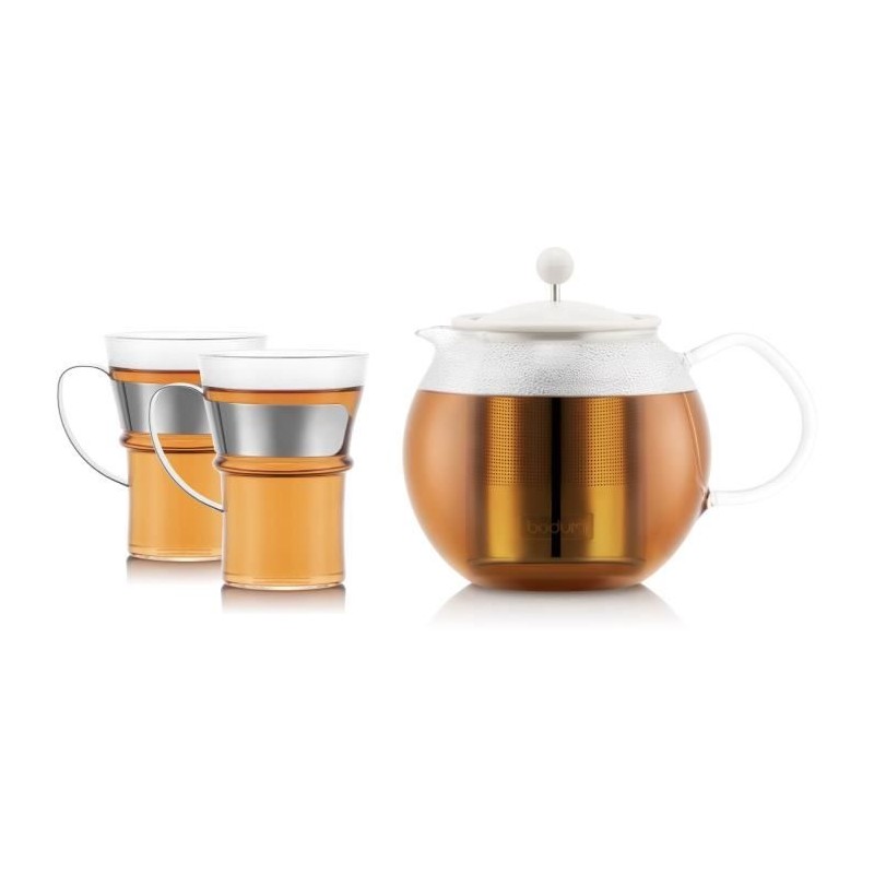 Théiere a piston - BODUM - ASSAM SET - 1.0 l avec filtre inox, couver Théiere a piston - BODUM - ASSAM SET - 1.0 l avec filtre inox, couver