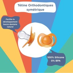 Lot de 5 sucettes orthodontiques - NUBY - Silicone - 18-36 mois - Multicolore
