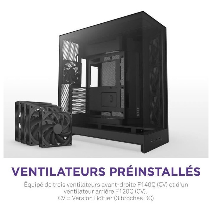 Boitier moyen-tour double chambre - NZXT - CM-H92FB-01 - H9 Flow - Noir