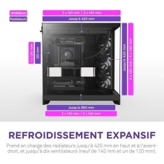 Boitier moyen-tour double chambre - NZXT - CM-H92FB-01 - H9 Flow - Noi