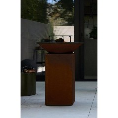 Brasero plancha - Bois - OFYR - 75 - Corten