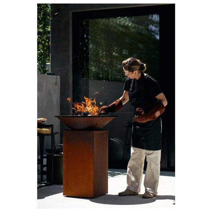 Brasero plancha - Bois - OFYR - 75 - Corten